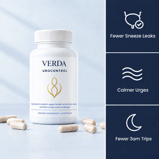 VERDA UroControl bottle: fewer sneeze leaks, calmer urges, fewer 3am trips