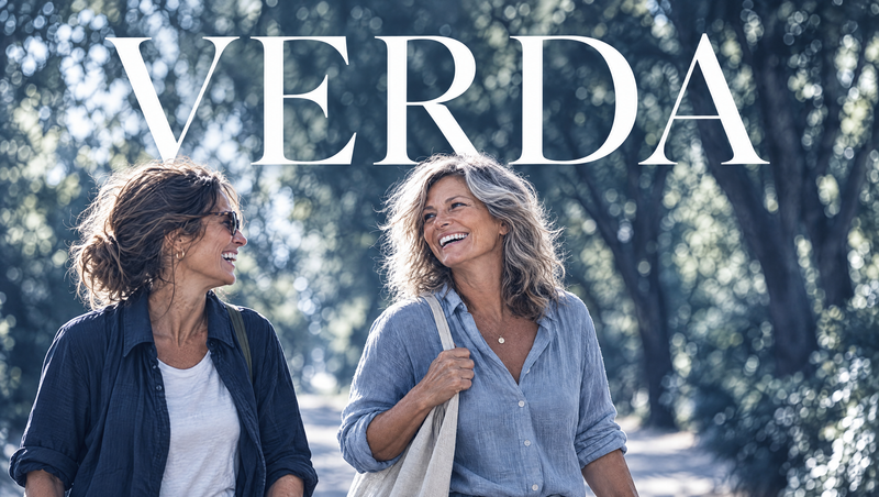 Two women laughing on a morning walk